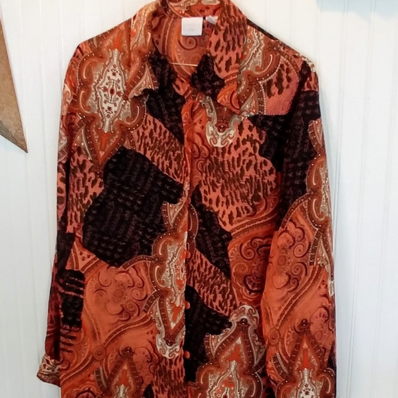 Studio C Plus Tops - Studio C Plus button front boho tunic 14W